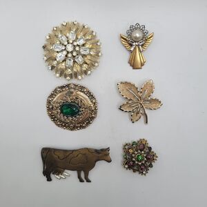 Estate Gold and Silver Brooch Collection